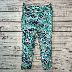 Chico's Size 1 8 Blue Teal Purple Paisley Pants Funky Colorful